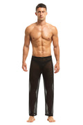 Herren Sheer Hose transparent in Schwarz aus feinster Tüll Stoff Nachtwäsche